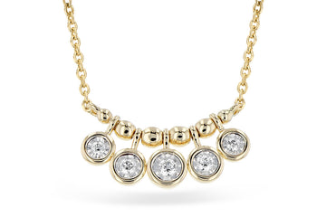 14KY Diamond Station Necklace w/ 0.09 ctw